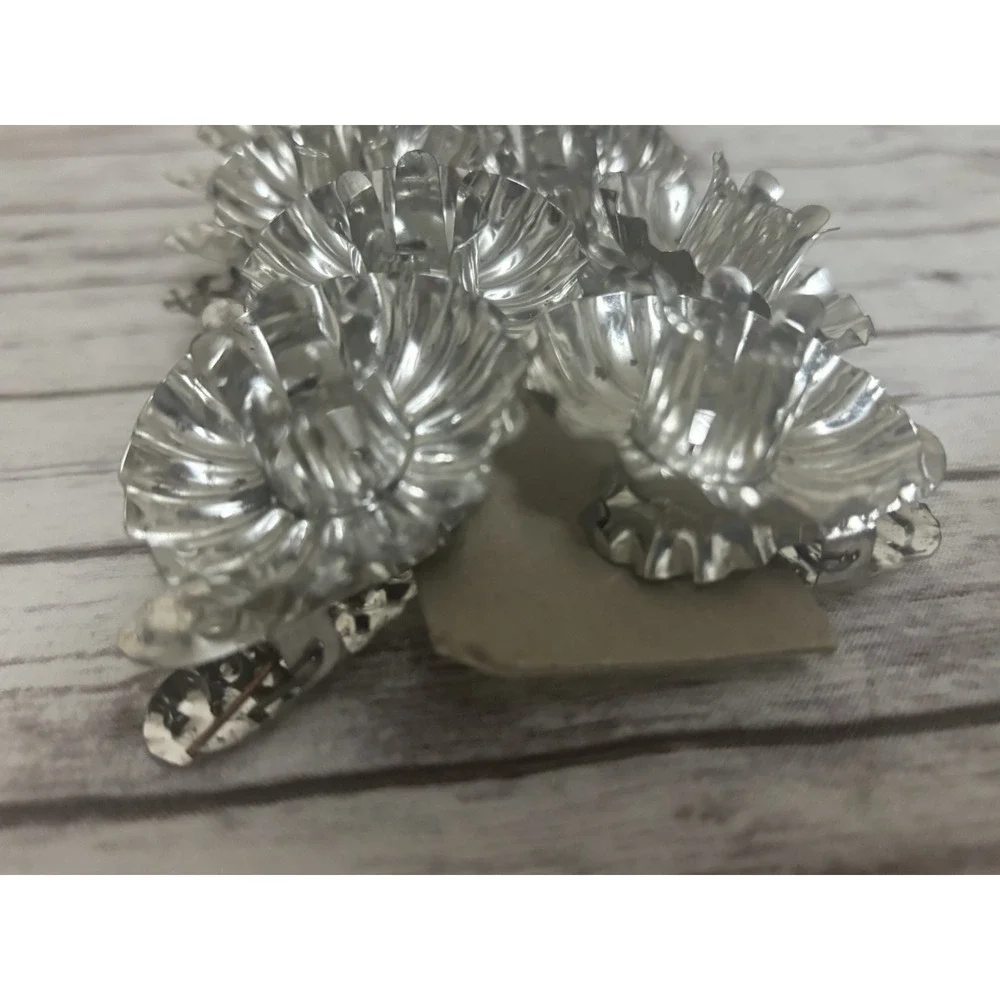 VINTAGE CHRISTMAS TREE CANDLE CLIPS / SET of 9 / SILVER CANDLE HOLDERS